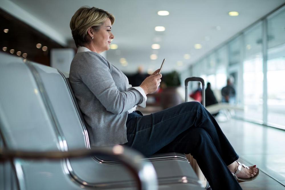 Business Woman on Flight