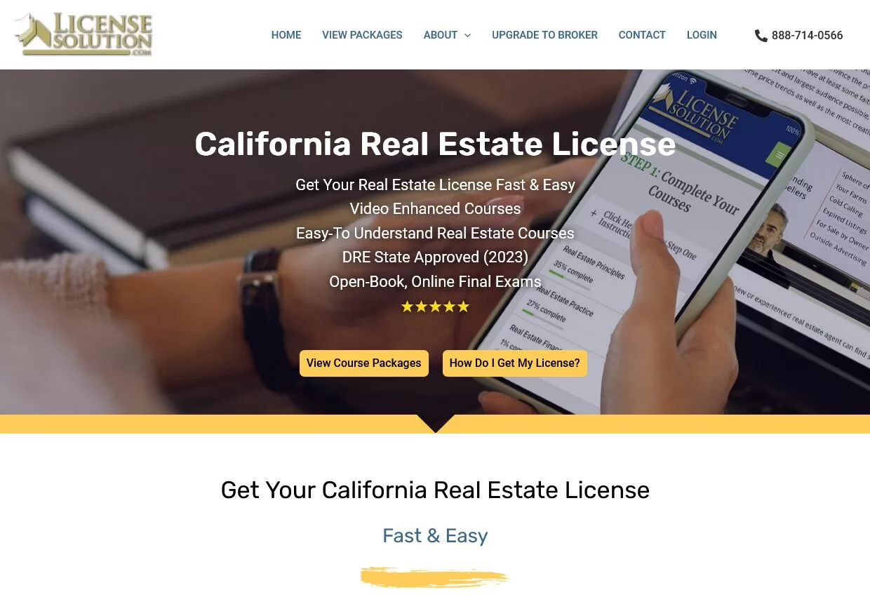 California Real Estate School, License Solution