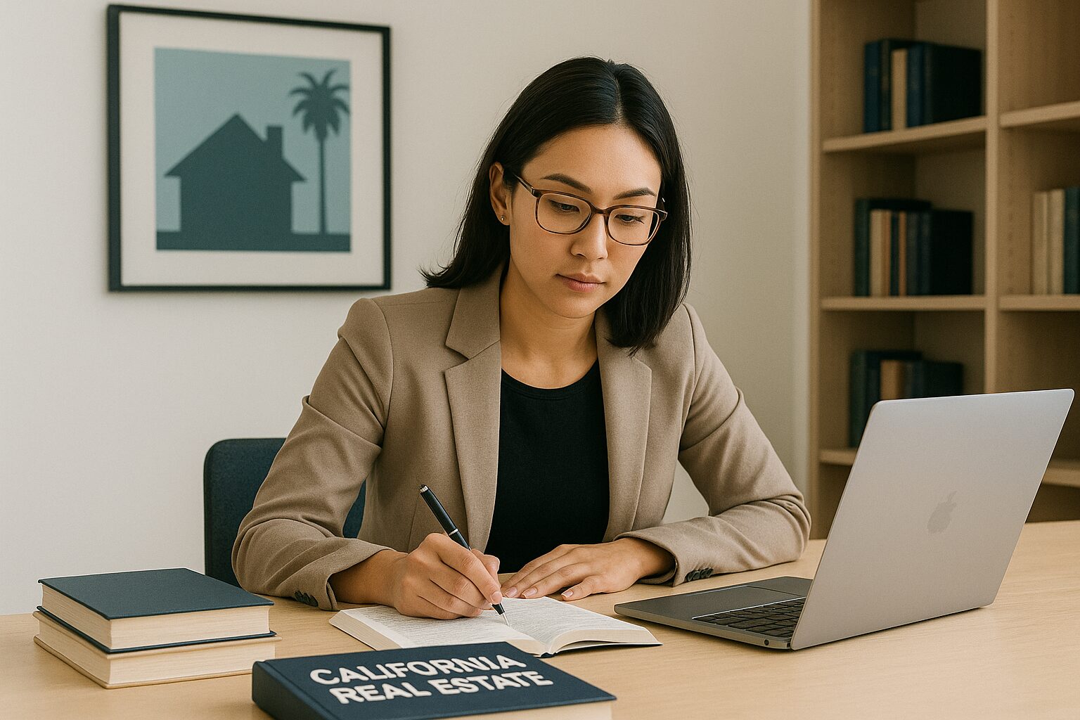 California real estate exam student studying for test in 2025